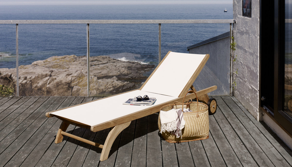Columbus Sunbed By Skagerak, showing columbus sunbed in live shot.