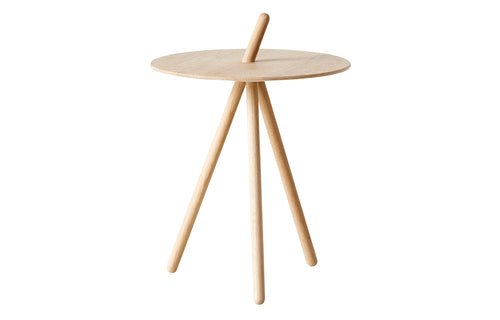 Come Here Side Table by Woud - White Pigmented Lacquered Oak Wood.