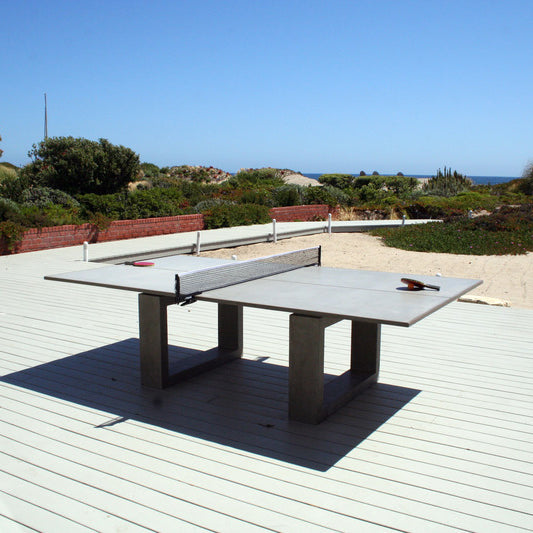 James De Wulf Commercial Ping Pong Table by De Wulf, showing commercial ping pong table in live shot.
