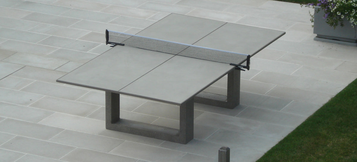 James De Wulf Commercial Ping Pong Table by De Wulf, showing commercial ping pong table in live shot.