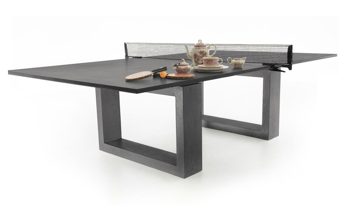 James De Wulf Commercial Ping Pong Table by De Wulf - Black Concrete.