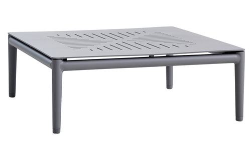 Conic Coffee Table by Cane-Line - Light Grey Powder Coated Aluminum.