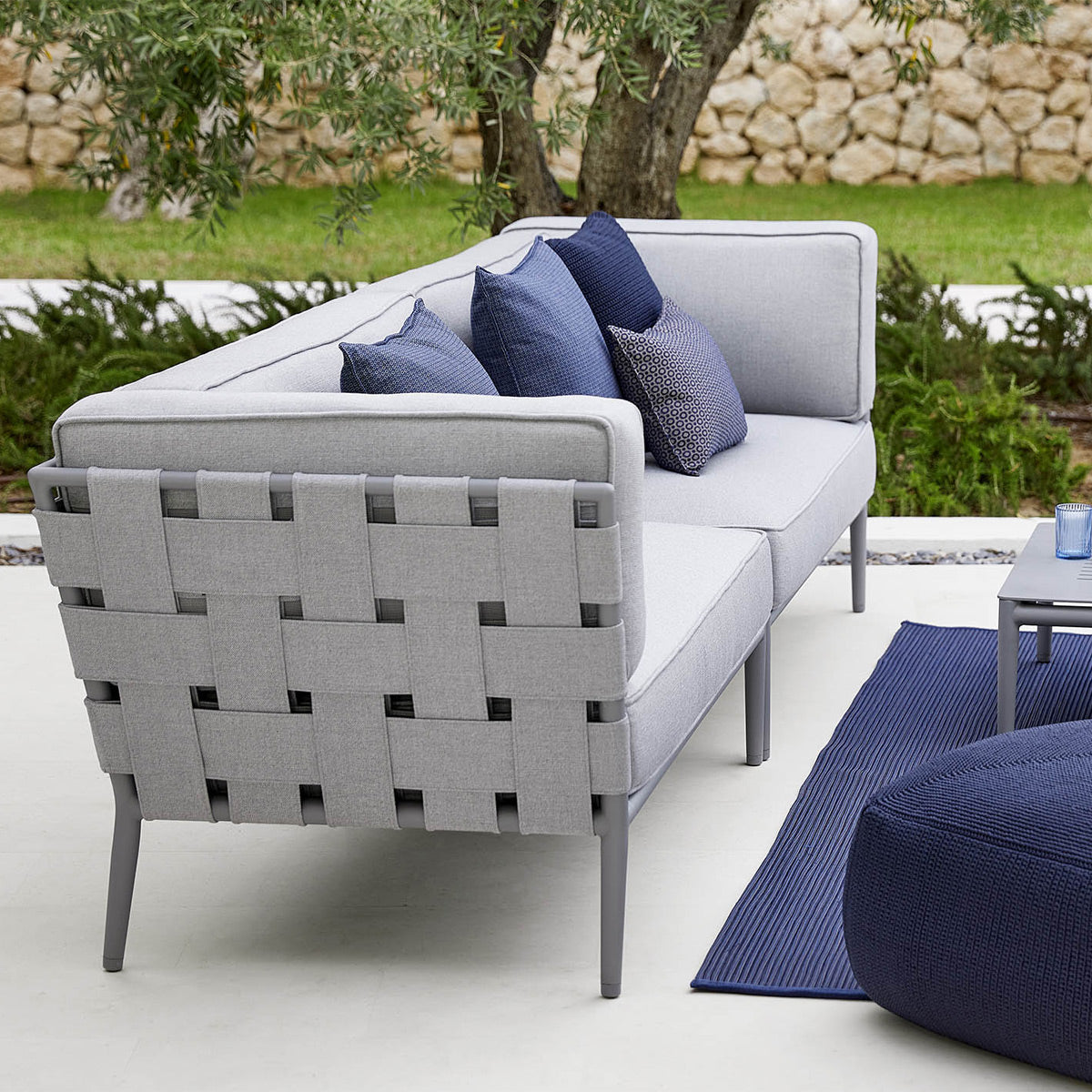 Conic Outdoor Module by Cane-Line, showing conic outdoor modules in live shot.