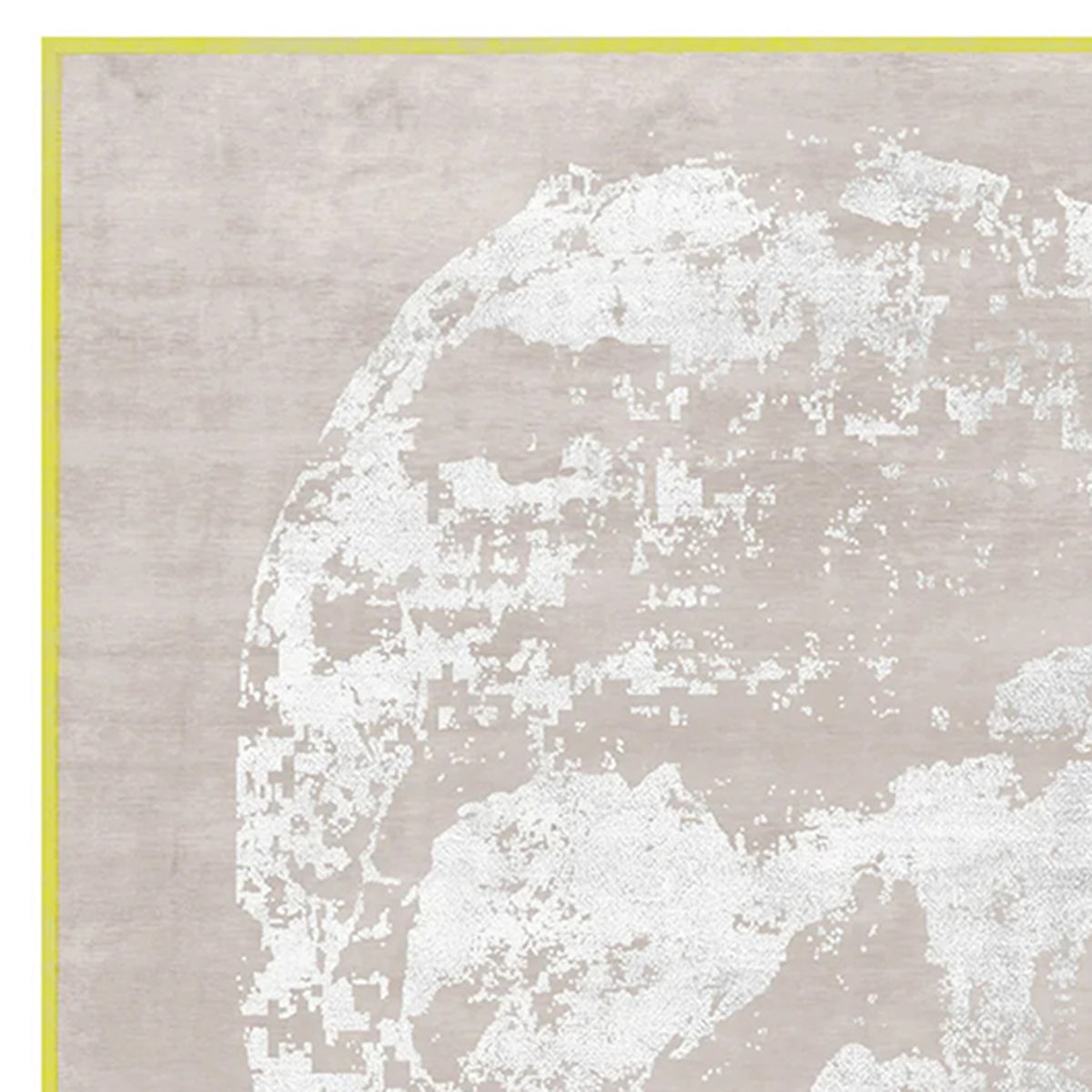 Copertino Skull CL229 Rug by Second Studio, showing closeup view of copertino skull cl229 rug by second studio in taupe & silver.