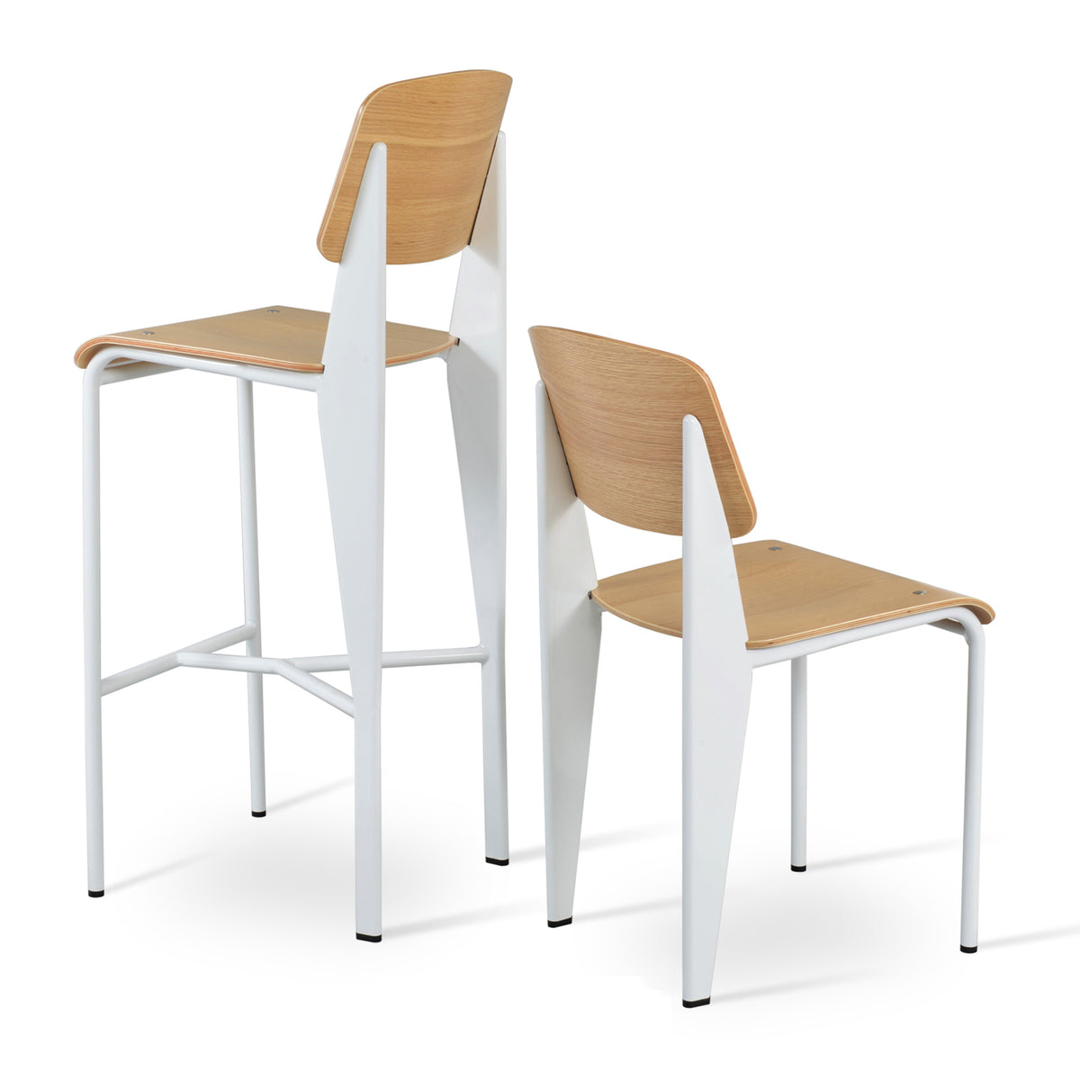 Coral Chair by SohoConcept, showing dining chair with bar stool together.