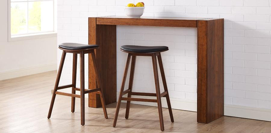 Corona Exotic Stool by Greenington, showing corona exotic stools with height table in the live shot.