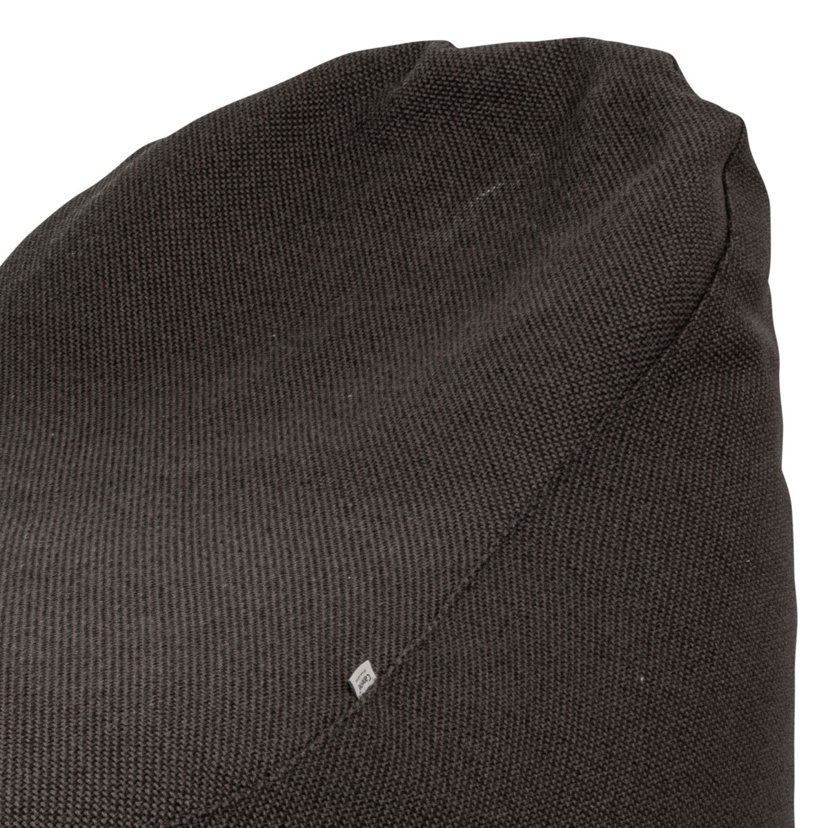Cozy Bean Bag Chair by Cane-Line, showing closeup view of cozy bean bag chair in dark grey focus cushion.