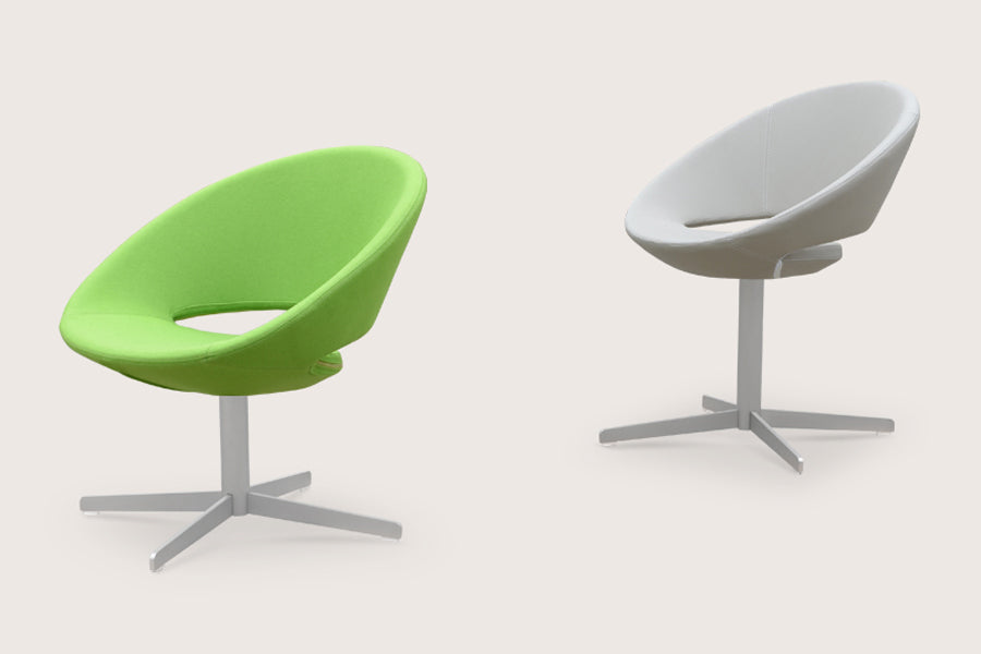 Crescent Large Seat Lounge Swivel 4 Star Chair by sohoConcept, shown in pistachio camira wool & bone PPM wool.