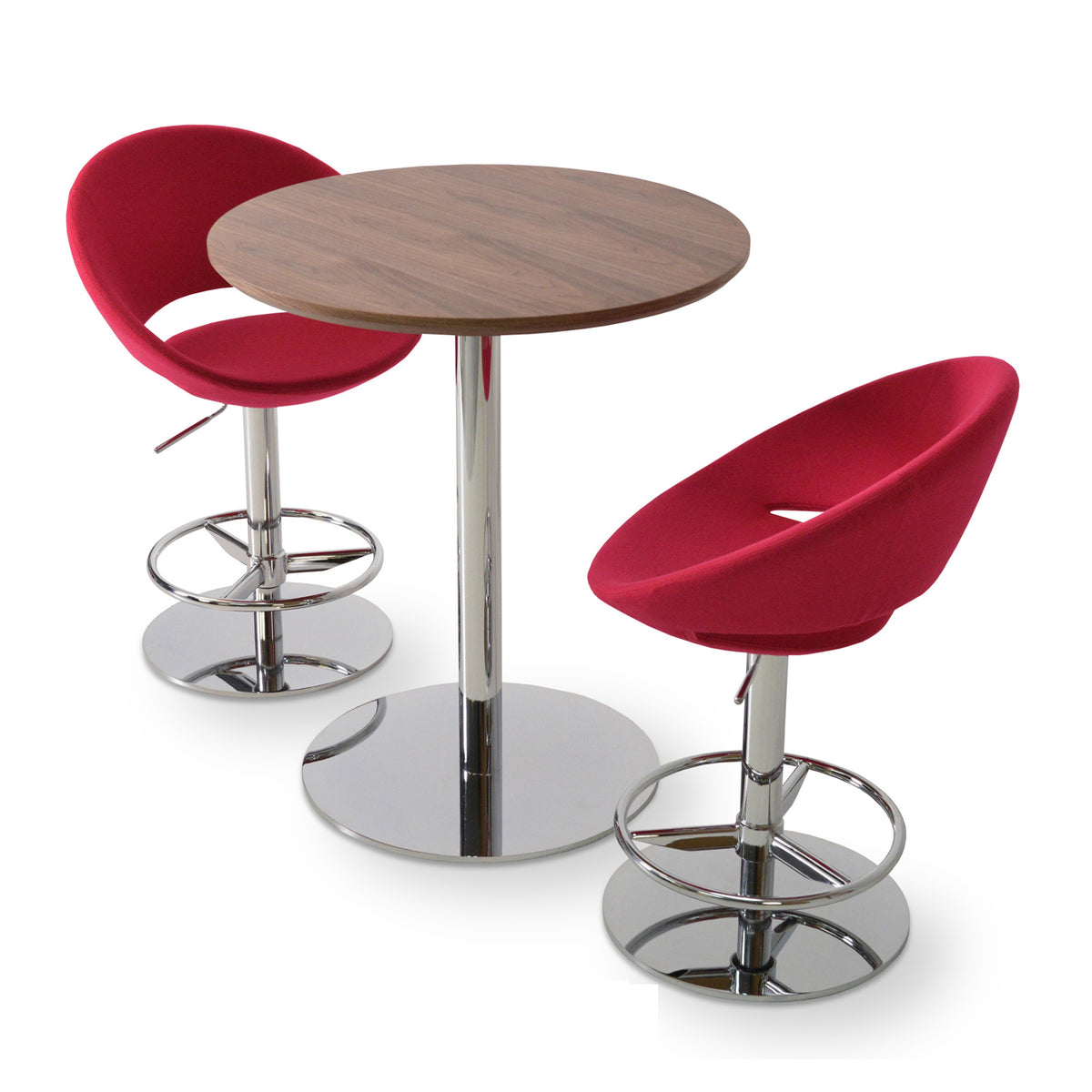 Crescent Piston Stool by SohoConcept, showing piston stools with table.