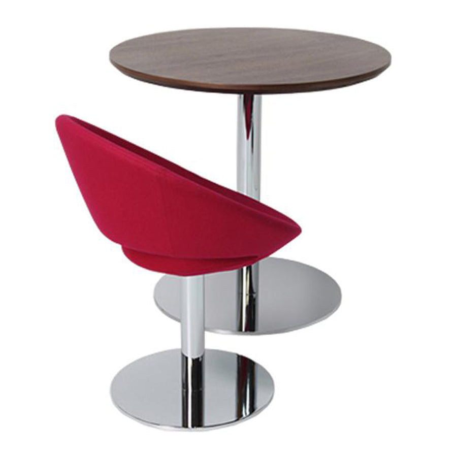 Crescent Round Swivel Dining Chair by sohoConcept, showing round chair with table.