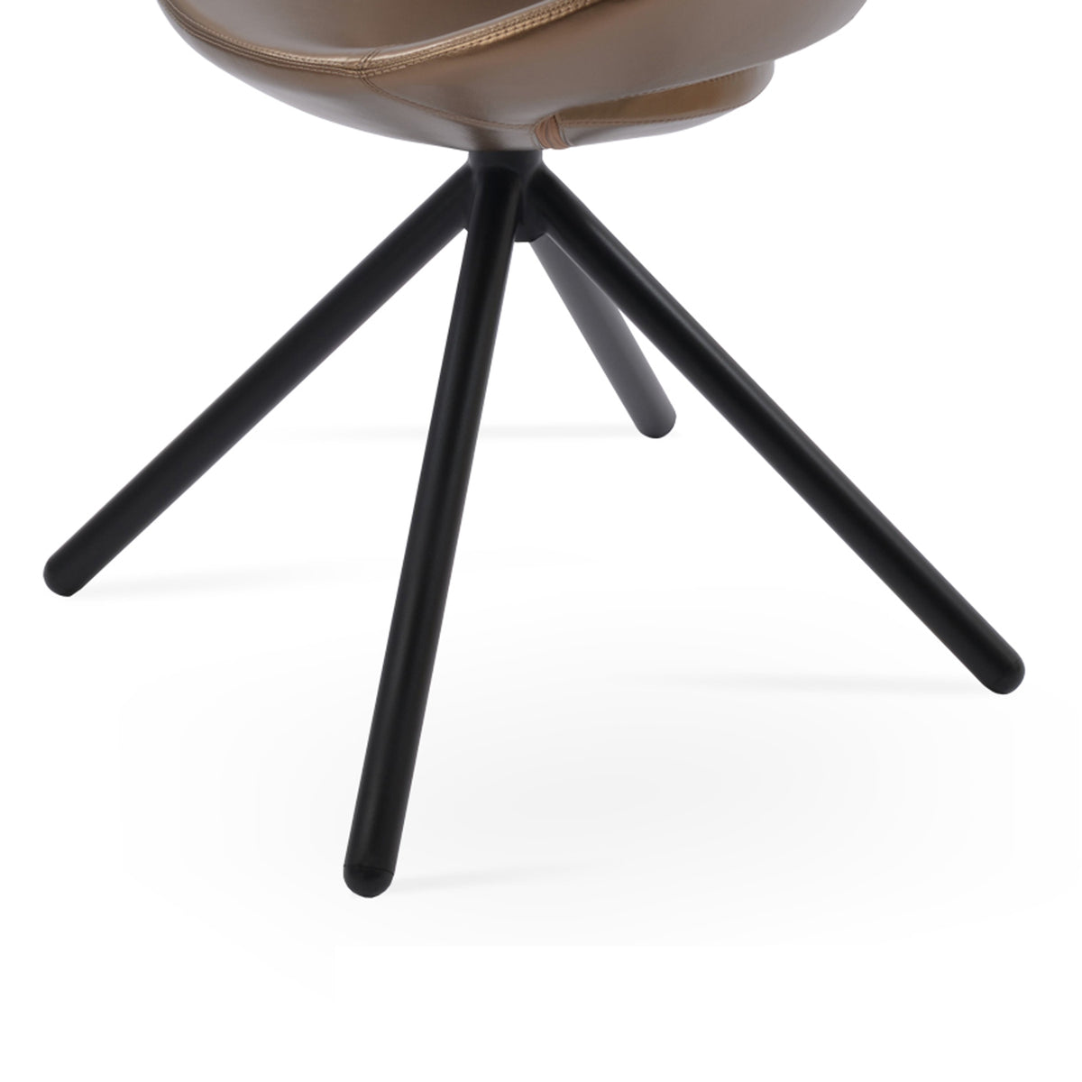 Crescent Stick Swivel Dining Chair by SohoConcept, showing closeup view of crescent stick swivel dining chair.
