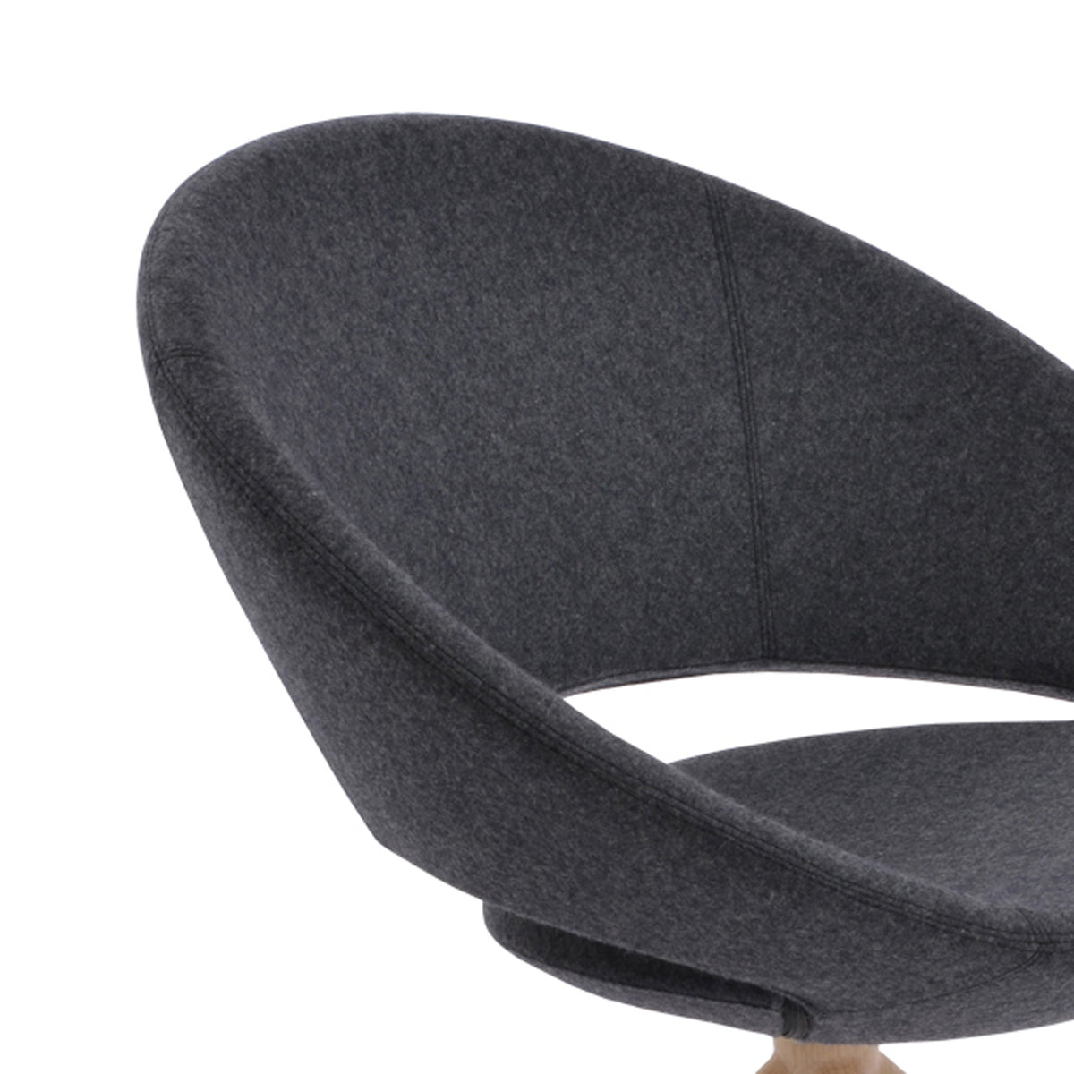 Crescent Stick Swivel Dining Chair by SohoConcept, showing closeup view of crescent stick swivel dining chair.
