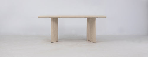 Crest FSC Certified American White Ash Dining Table by Sun at Six, showing front view of crest fsc certified american white ash dining table in 78