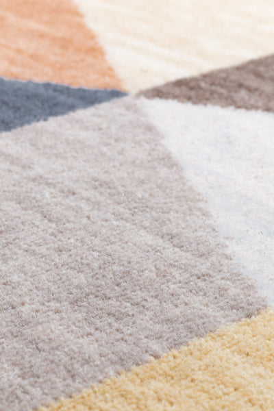 Cube 045.069.990 Cross Woven Rug by Ligne Pure, showing detail view of cube 045.069.990 cross woven rug.