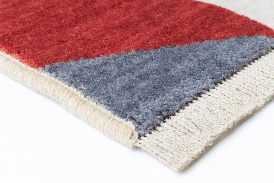 Cube 045.069.990 Cross Woven Rug by Ligne Pure, showing detail view of cube 045.069.990 cross woven rug.