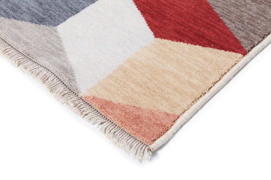 Cube 045.069.990 Cross Woven Rug by Ligne Pure, showing detail view of cube 045.069.990 cross woven rug.