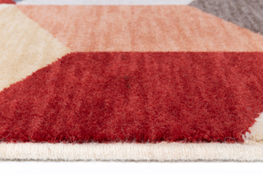 Cube 045.069.990 Cross Woven Rug by Ligne Pure, showing detail view of cube 045.069.990 cross woven rug.