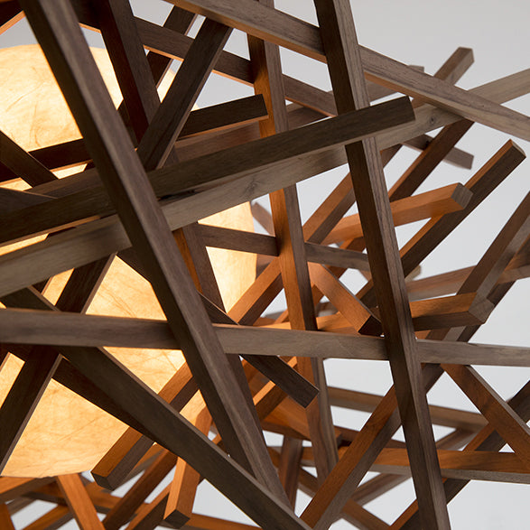 Cura LED Pendant by Cerno, showing closeup view of cura led pendant in live shot.