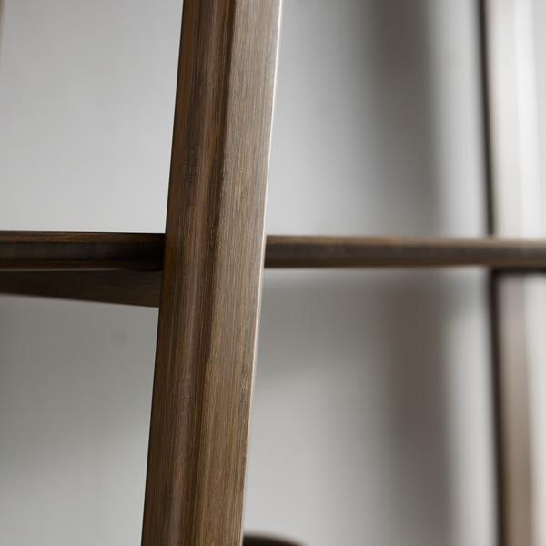 Currant Bookshelf by Greenington, showing closeup view of currant bookshelf in live shot.