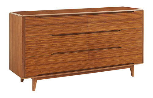 Currant Six Drawer Dresser by Greenington - Amber Bamboo Wood.