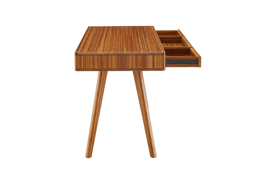 Currant Writing Desk by Greenington, showing front view of currant writing desk in amber.