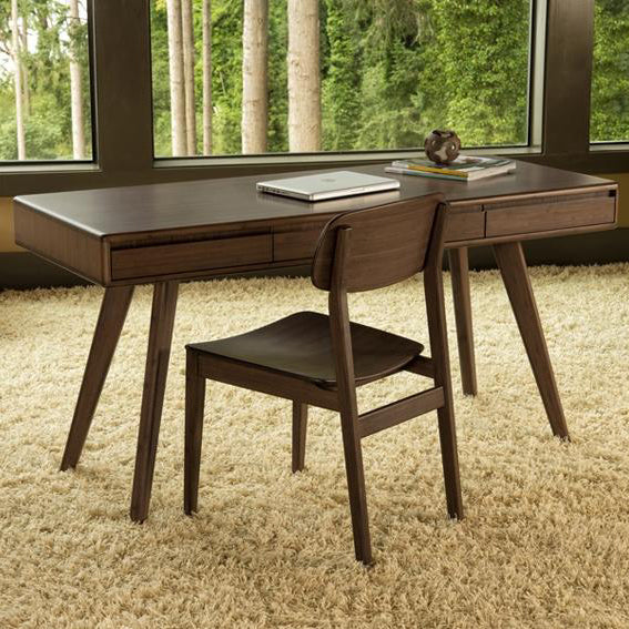 Currant Writing Desk by Greenington, showing currant writing desk with chair in live shot.