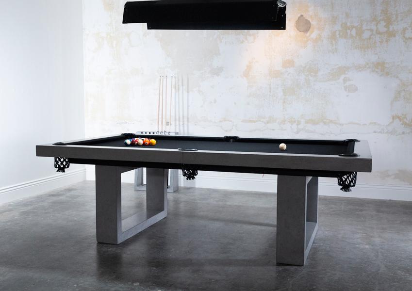 James De Wulf Custom Pool Table by De Wulf, showing custom pool table in live shot.