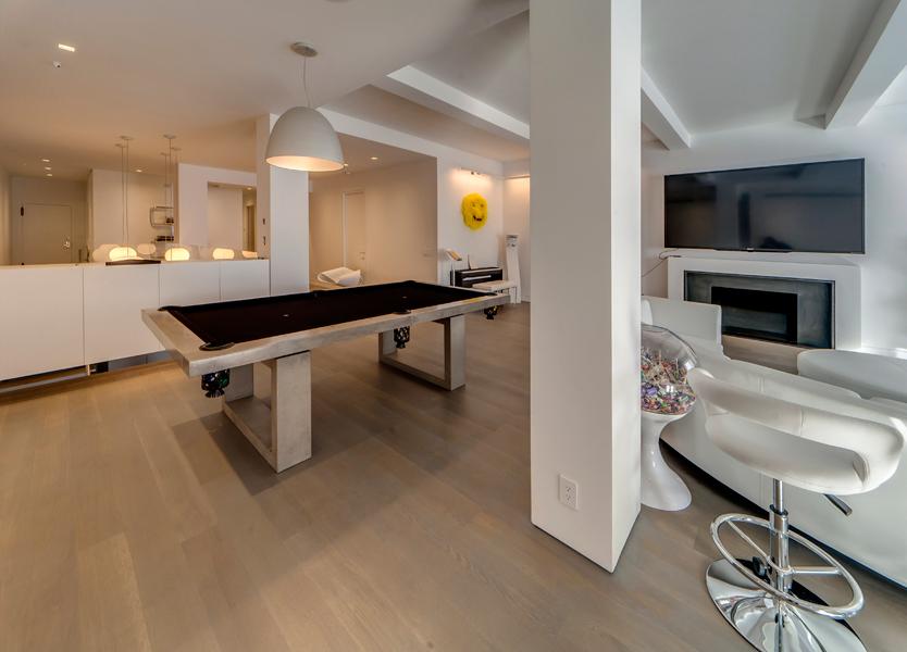 James De Wulf Custom Pool Table by De Wulf, showing custom pool table in live shot.