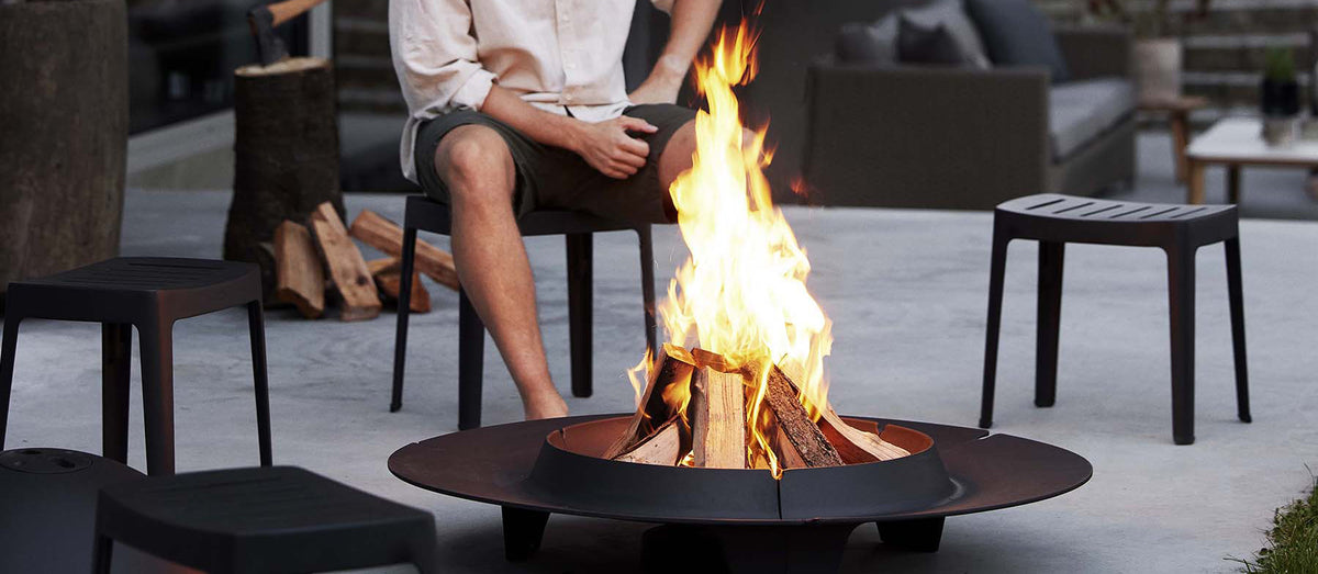 Cut Stool by Cane-Line, showing cut stools in live shot.