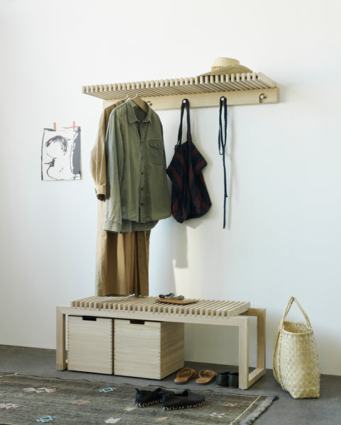 Cutter Bench by Skagerak, showing cutter bench with cutter boxes in live shot.