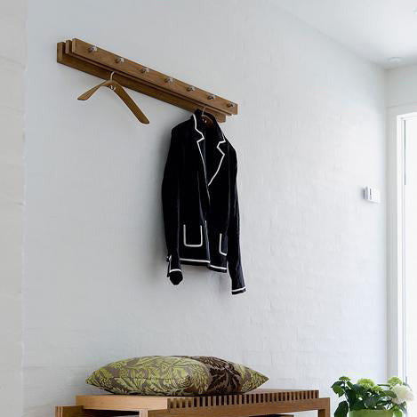 Cutter Coat Rack by Skagerak, showing cutter coat rack with cutter bench in live shot.