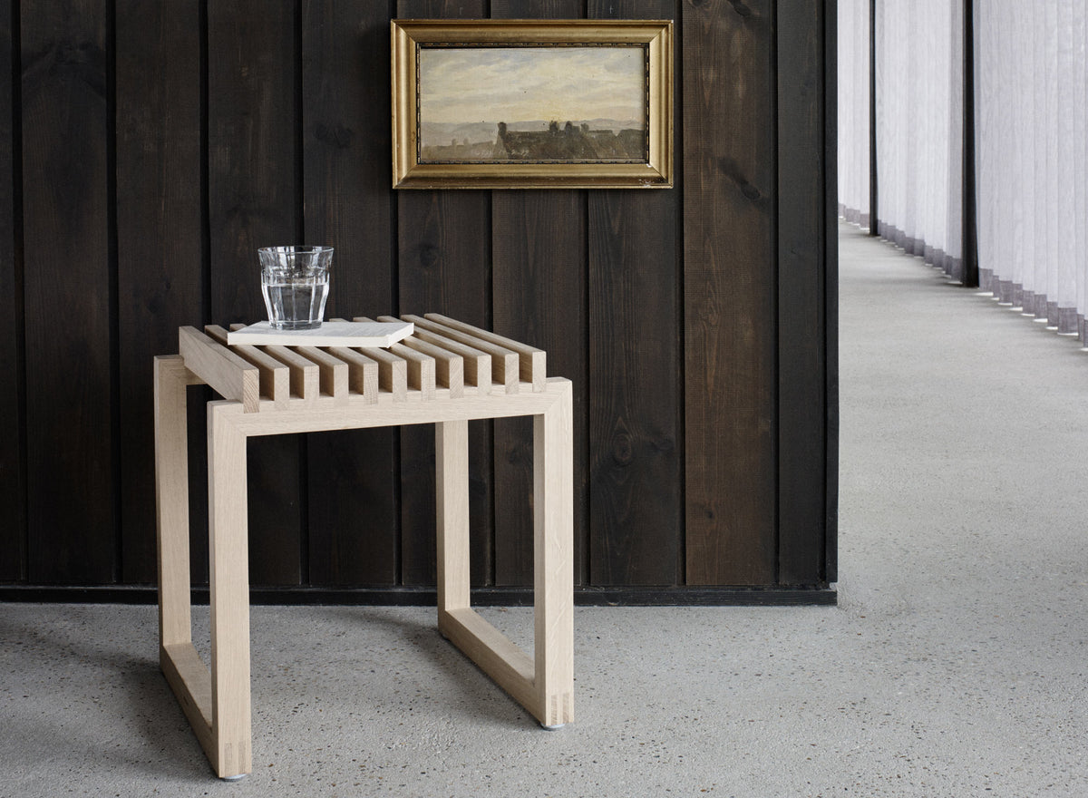 Cutter Stool by Skagerak, showing cutter stool in live shot.