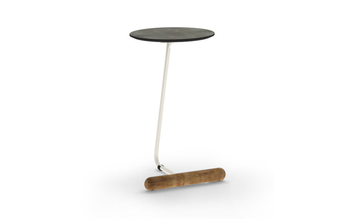 Daisy C Table by Mamagreen - White Sand Aluminum, Scratched Grey HPL.