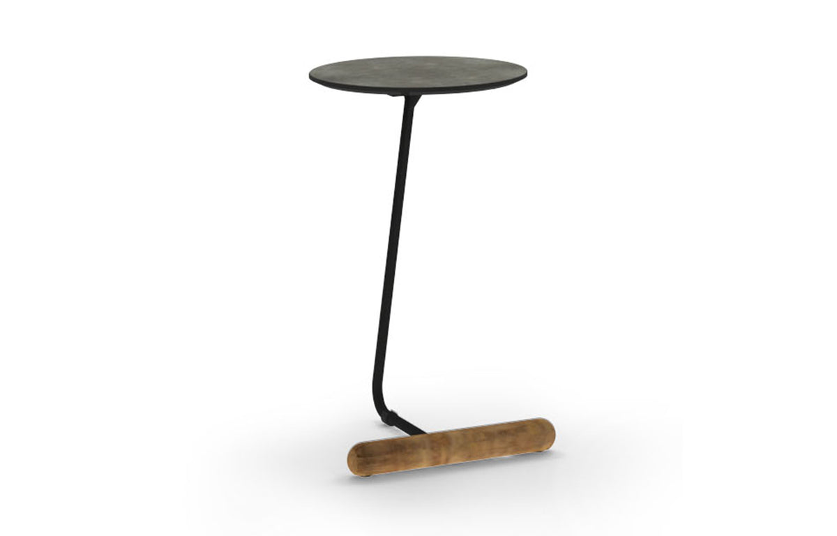 Daisy C Table by Mamagreen - Anthracite Sand Aluminum, Scratched Grey HPL.