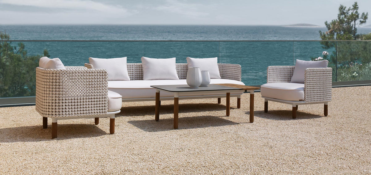 Daisy Rectangular Coffee Table by Mamagreen, showing daisy rectangular coffee table in live shot.