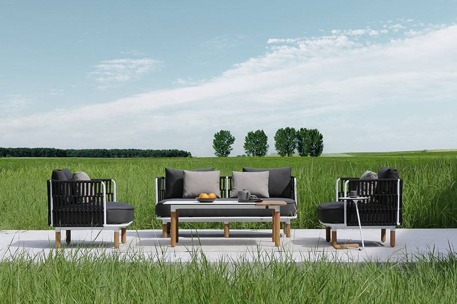 Daisy Rectangular Coffee Table by Mamagreen, showing daisy rectangular coffee table in live shot.