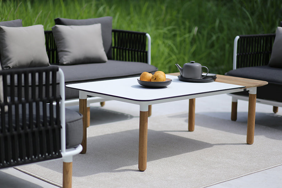 Daisy Rectangular Coffee Table by Mamagreen, showing daisy rectangular coffee table in live shot.