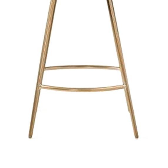 Dallas Galata Stool by SohoConcept, showing closeup view of dallas galata stool in brass finish steel legs/cinnamon PPM-FR.