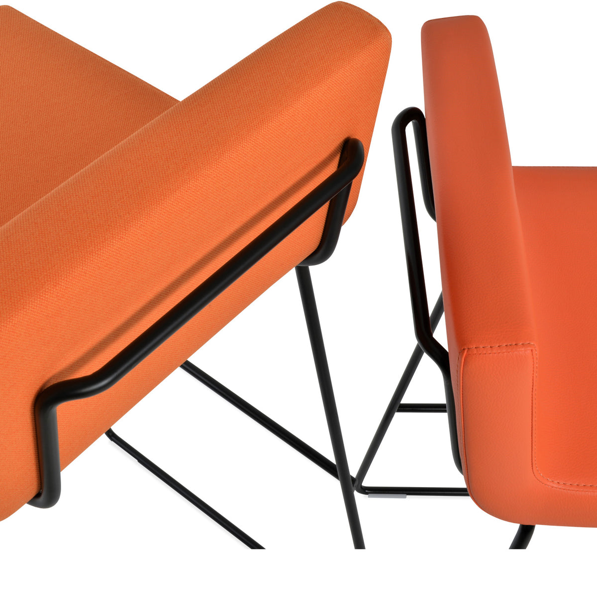 Dallas Wire Handle Back Stool by SohoConcept, showing closeup view of wire handle back stools.