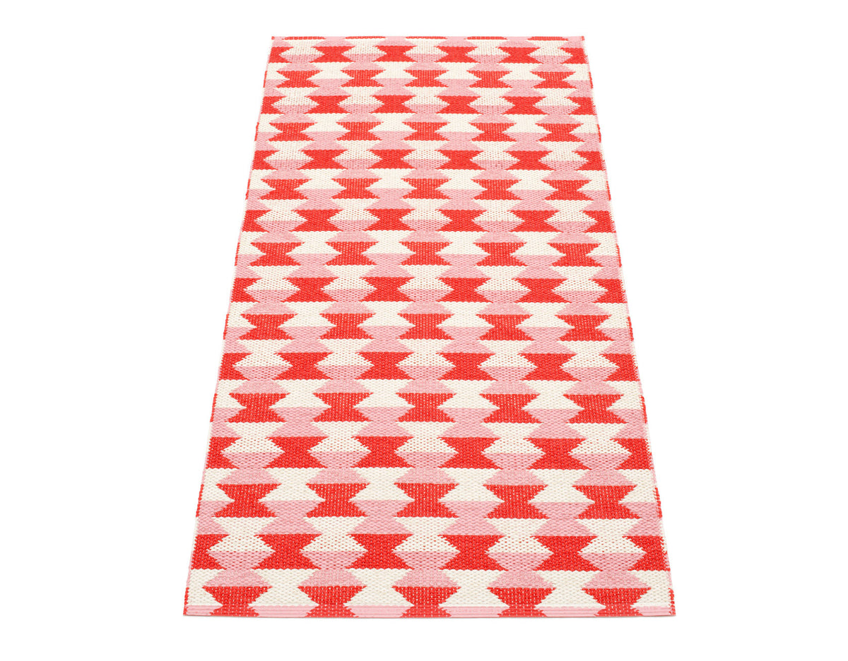 Dana Coral Red & Piglet & Vanilla Runner Rug by Pappelina - 2.25' x 2'