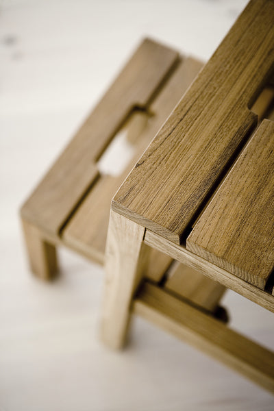 Dania Step Ladder By Skagerak, showing closeup view of dania step ladder in live shot.