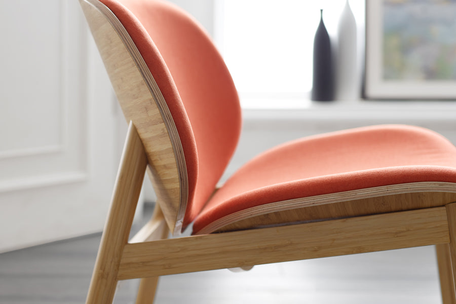 Danica Lounge Chair by Greenington, showing closeup view of danica lounge chair in live shot.