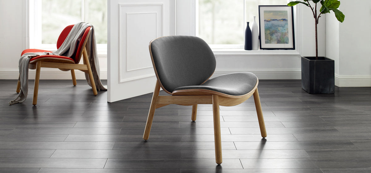 Danica Lounge Chair by Greenington, showing danica lounge chairs in live shot.