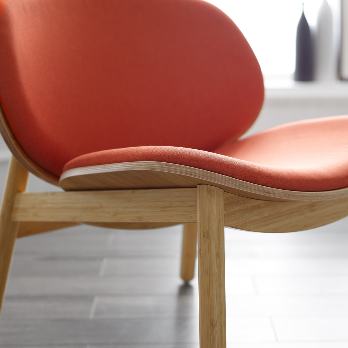 Danica Lounge Chair by Greenington, showing closeup view of danica lounge chair in live shot.