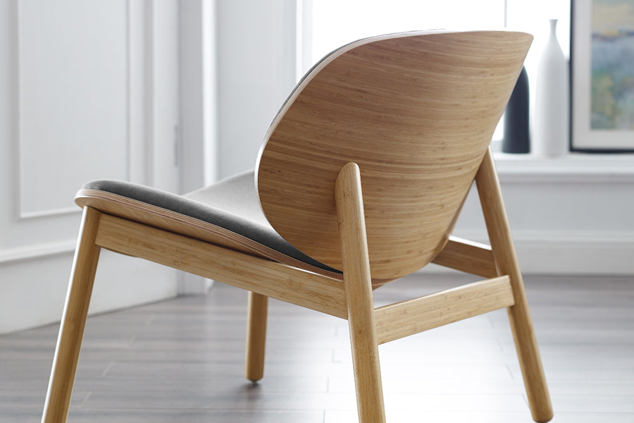 Danica Lounge Chair by Greenington, showing closeup view of danica lounge chair in live shot.