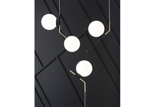 Declan Pendant by Nuevo, showing side view of pendants in live shot.