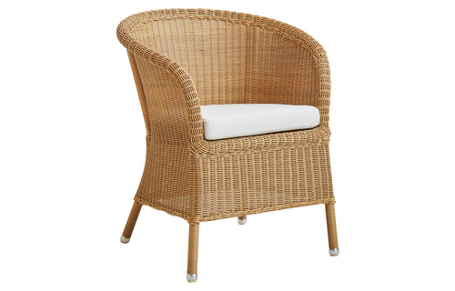 Derby Arm Chair by Cane-Line - Natural Weave, White Natte Seat/No Back.