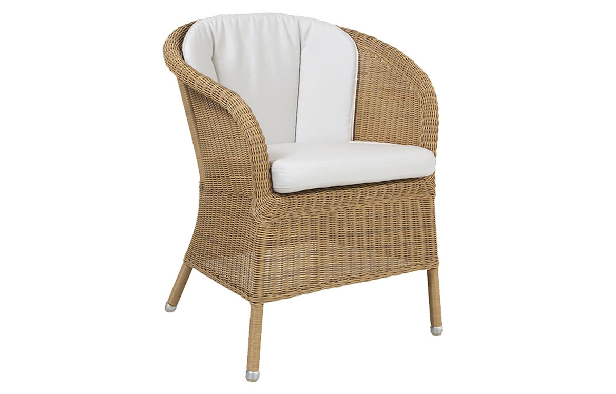 Derby Arm Chair by Cane-Line - Natural Weave, White Natte Seat/Back Set.