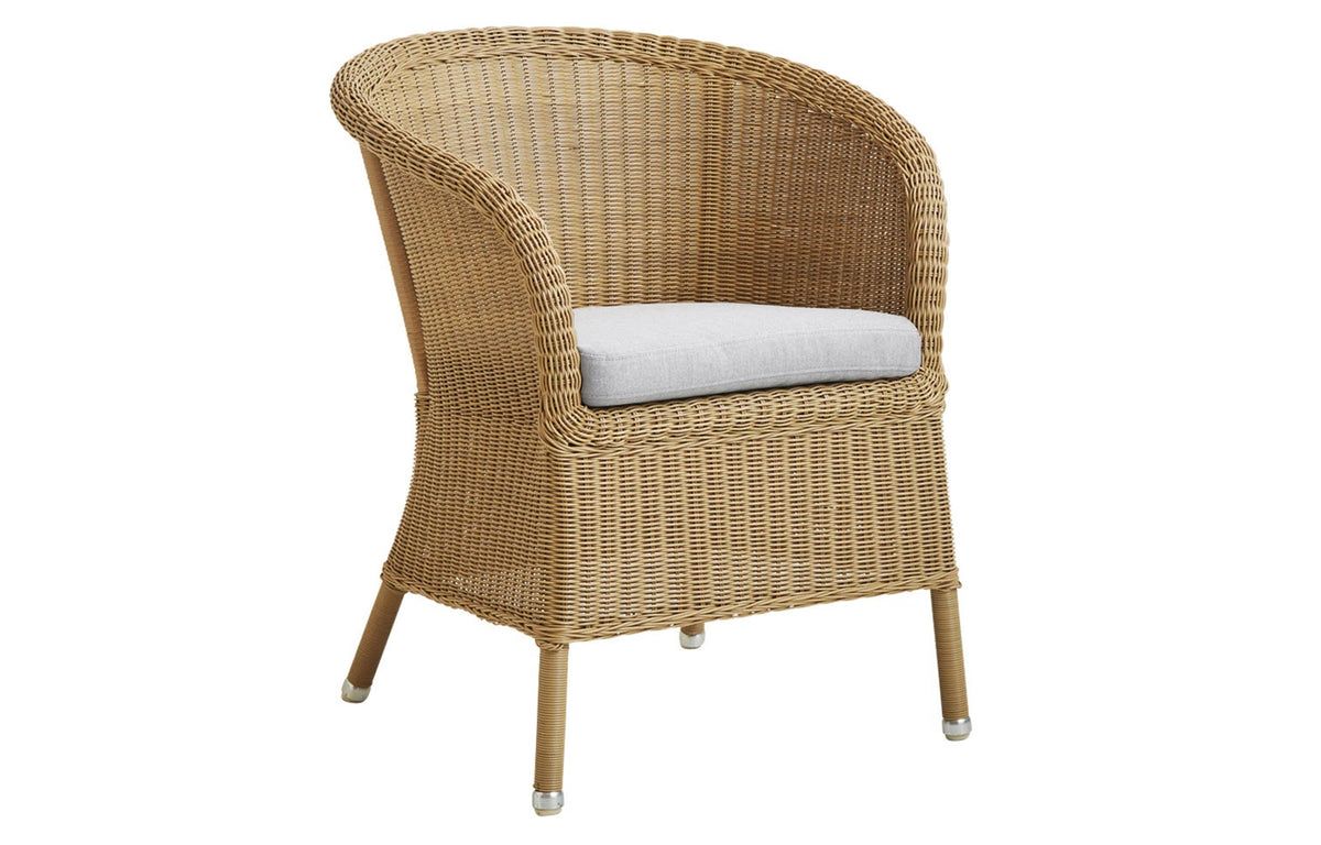 Derby Arm Chair by Cane-Line - Natural Weave, Light Grey Natte Seat/No Back.