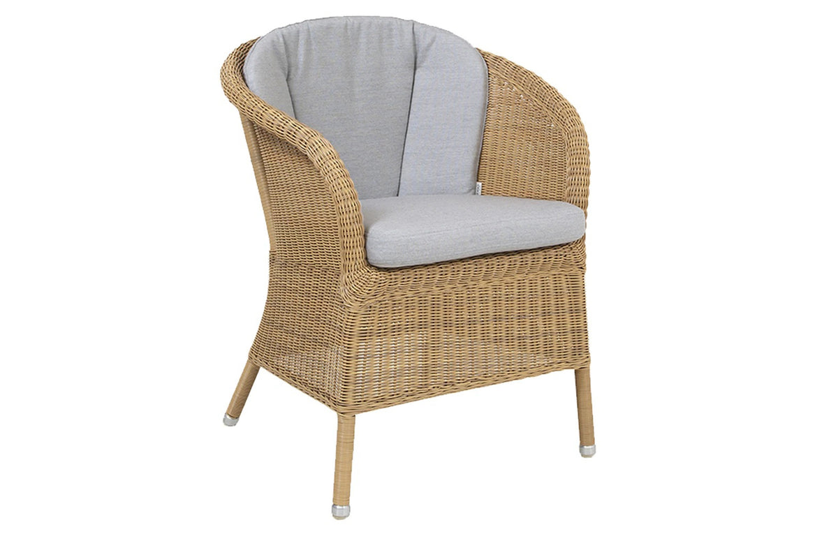 Derby Arm Chair by Cane-Line - Natural Weave, Light Grey Natte Seat/Back Set.
